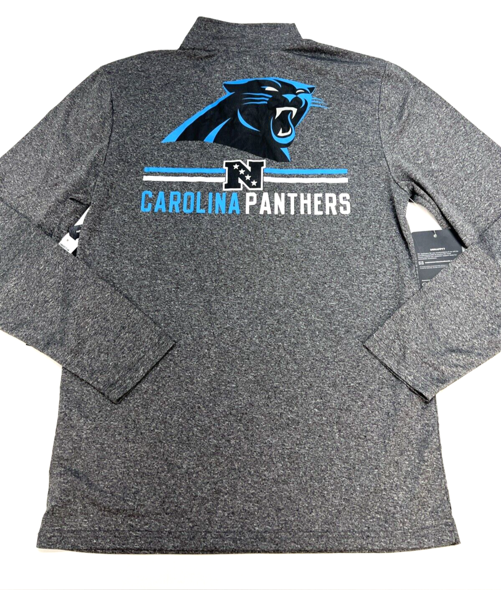 Carolina Panthers NFL Team 1/4 Zip Long Sleeve Pullover Adult S Gray NWT $42